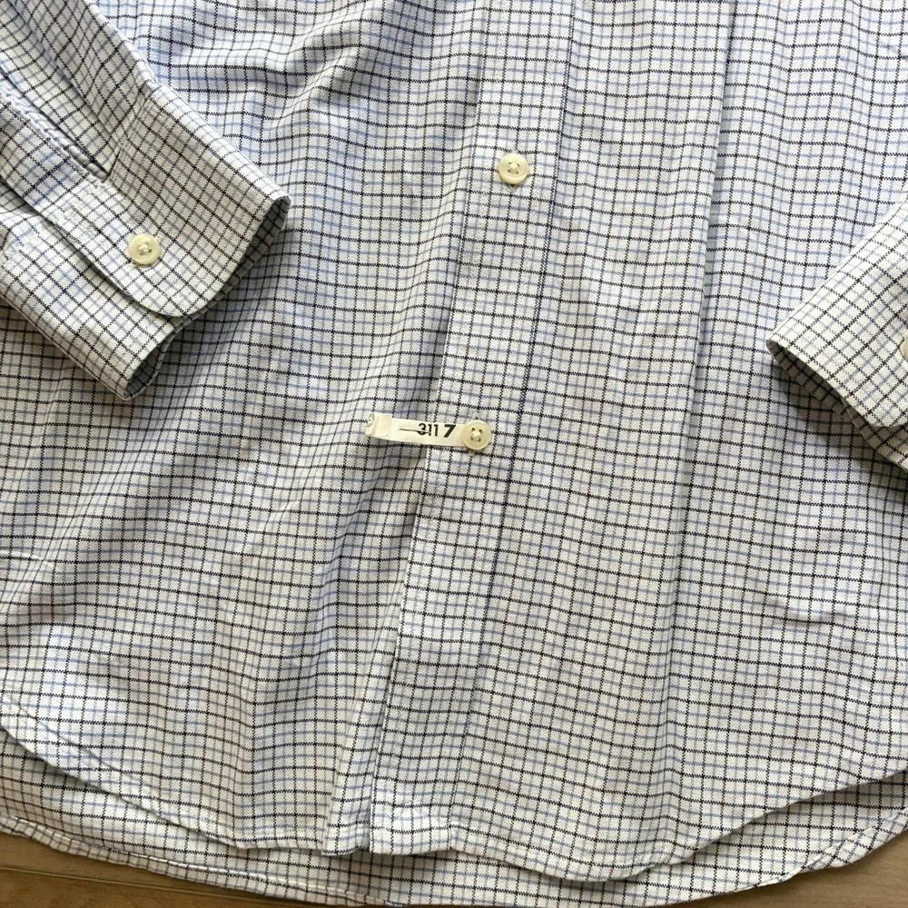 Ralph Lauren Tattersall Flesh Pony Button Shirt White Blue Boys XL 18 / 20
